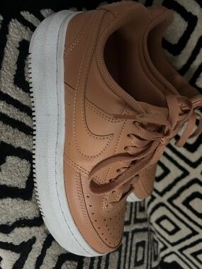 Nike Brown Leather Low-Top Sneakers with White Sole